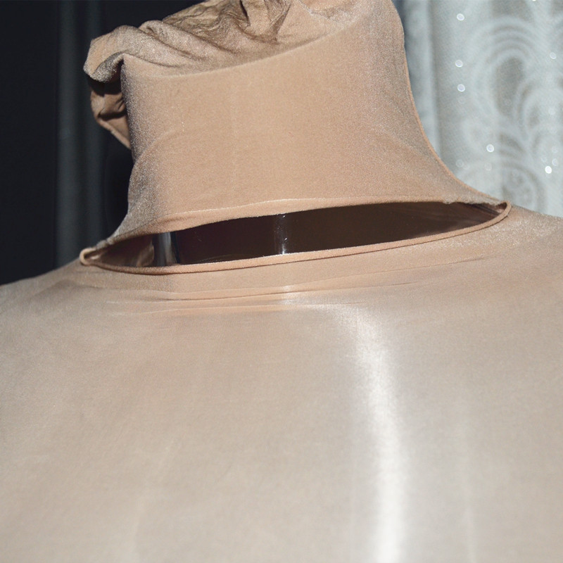 Unisex 8d Sheer Encasement Nylon Pantyhose Long Sleeve Top Closed Hood Bodysuit Fashion 