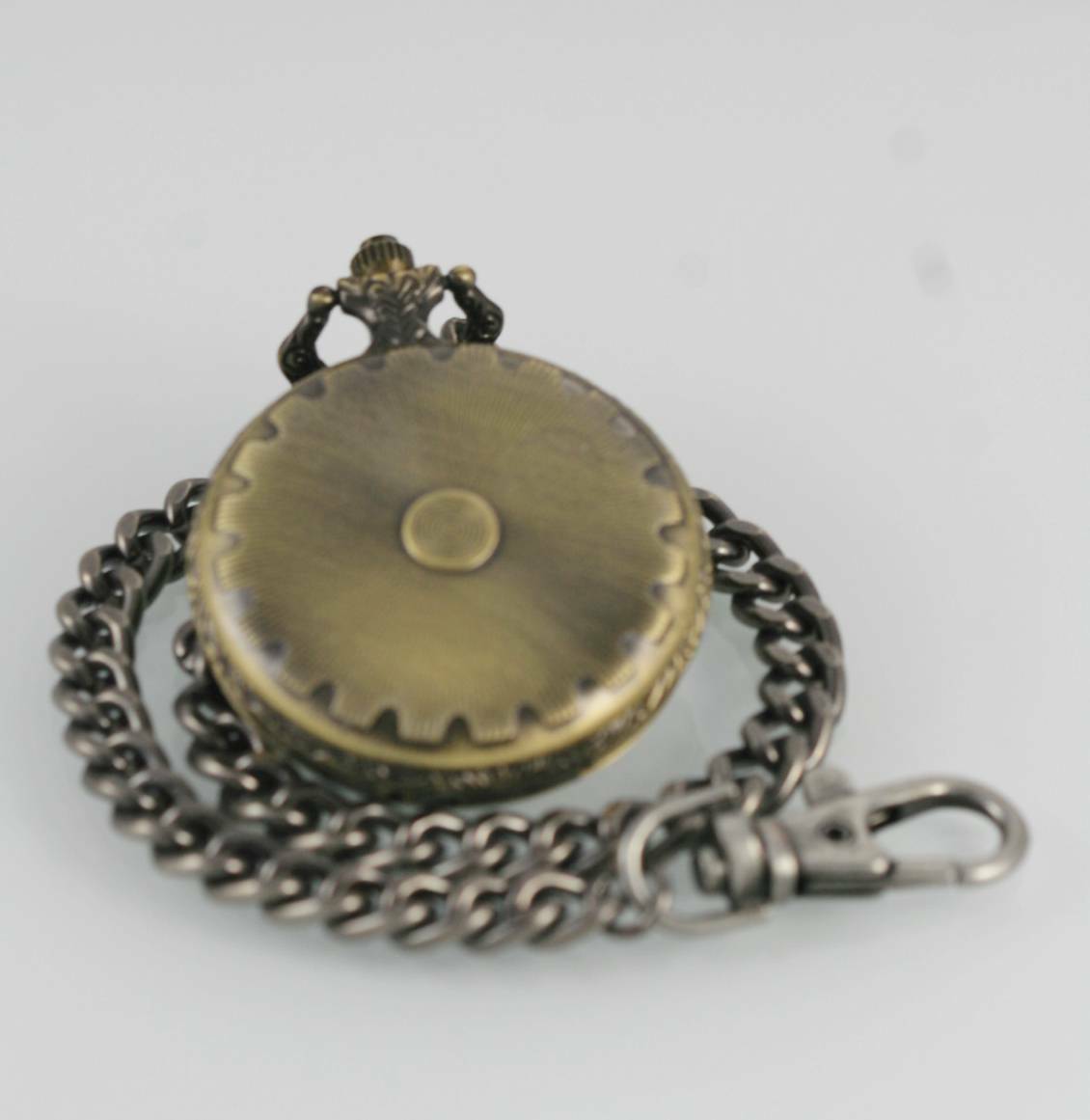 Cedar Creek White Men's Stainless Steel Gold Flip Fob Quartz Pocket