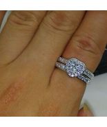 14K White Gold Over Heart Simulated Diamond Wedding Engagement Bridal Ri... - $112.62