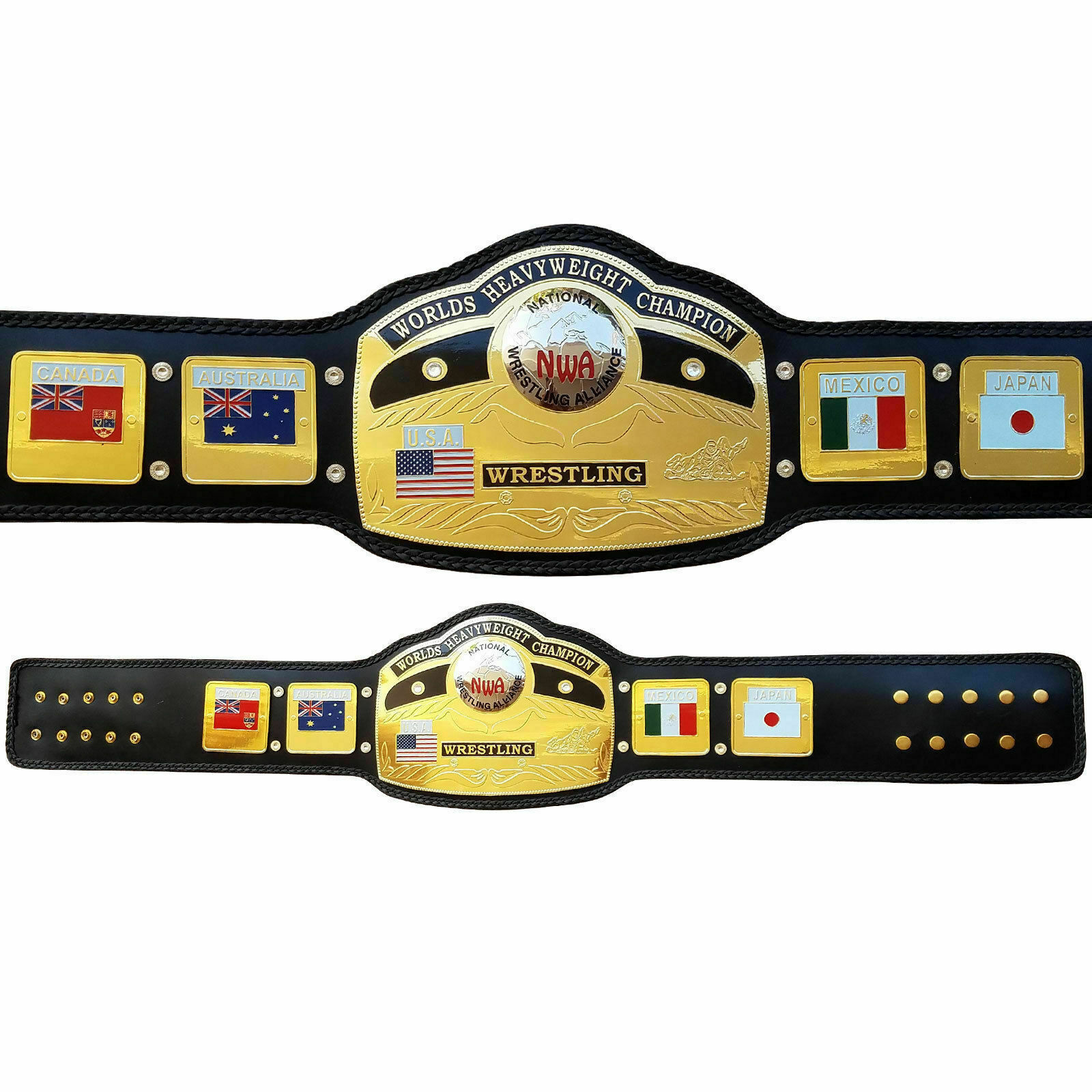 NWA DOMED GLOBE BELT HEAVYWEIGHT CHAMPIONSHIP ADULT SIZE BELT - Wrestling