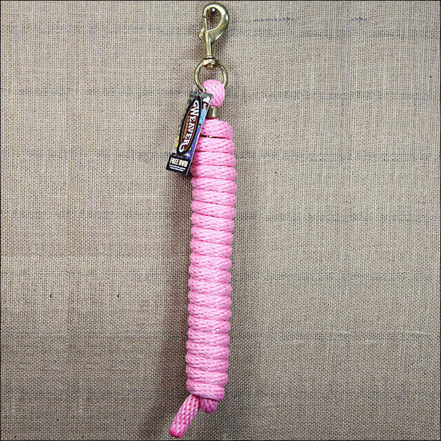 US14 PINK WEAVER TACK HORSE POLY LEAD ROPE W/ SOLID BRASS 225 SNAP