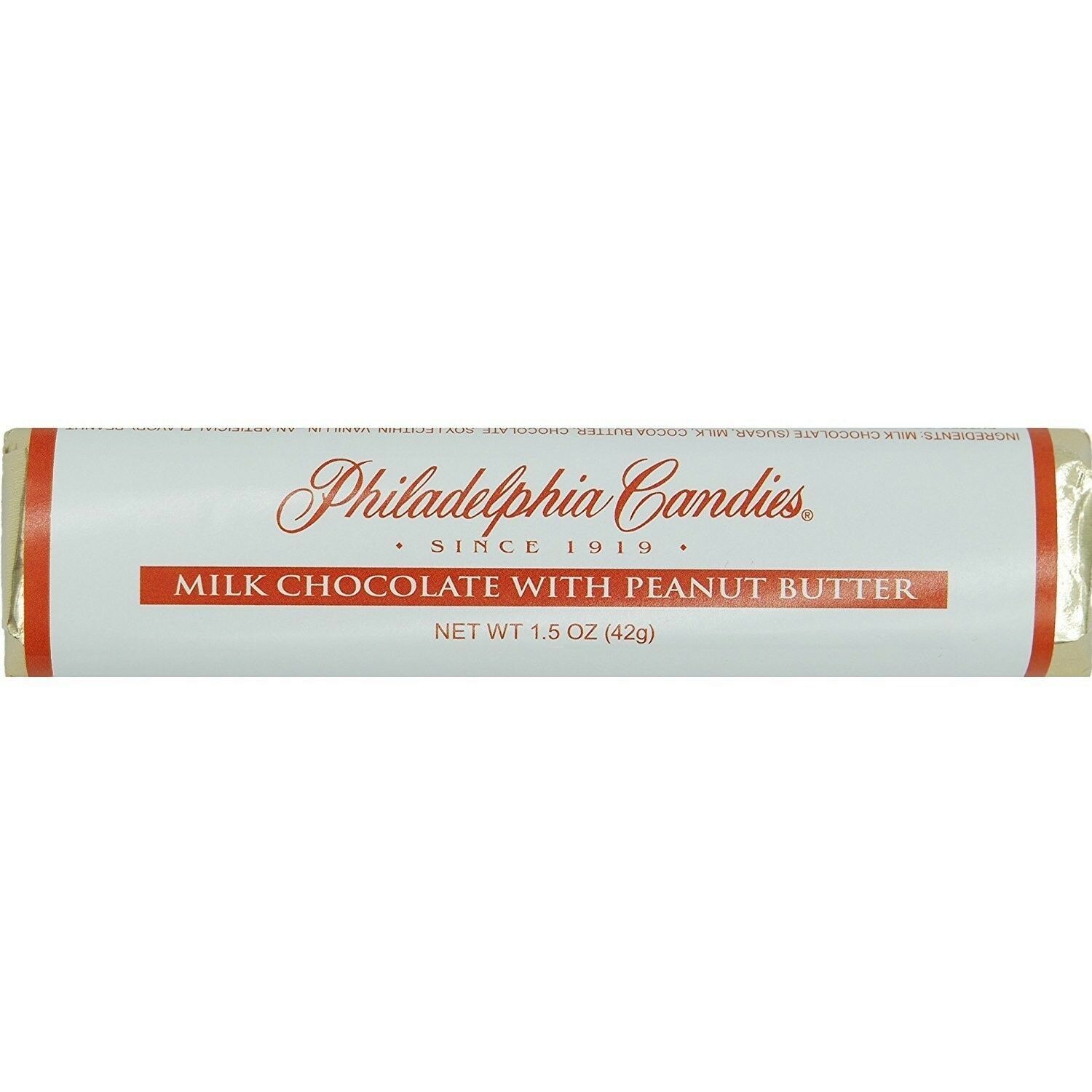 Philadelphia Candies Milk Chocolate with Peanut Butter Bar 1.5 Ounce, Set of 30