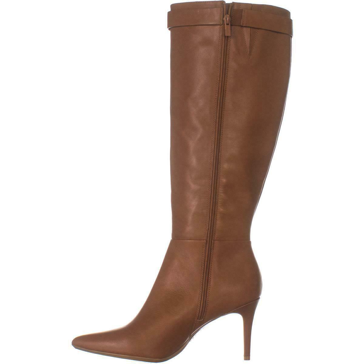 Calvin Klein Glydia Wide Calf Knee High Boots 176, Cognac Leather, 9 US ...