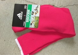 Adidas  Men&#39;s METRO SOCK Cushion Pink White Design Soccer Socks Sz XS - $13.99