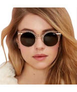 Quay Australia Open Work Sunglasses Gold Frame Green Lens 100% UV Protec... - $74.25