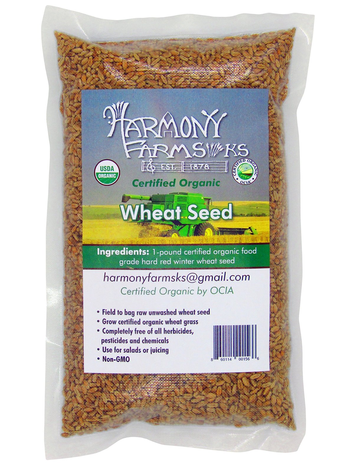 Certified Organic Hard Red Winter Wheat Seed WHEATGRASS SEEDS FOR