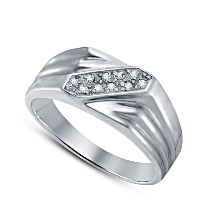 14k White Gold Fn 925 Sterling Pure Silver Mens Diamond Wedding ...