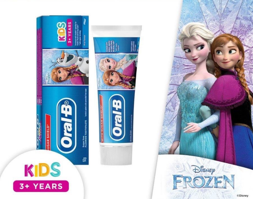 2 x Oral-B Frozen Kids 3+ Years Toothpaste (92g) Express Ship