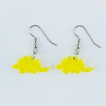 Dinosaur Earrings Stegosaurus Yellow Dangle Casual Fashion Jewelry - $7.00