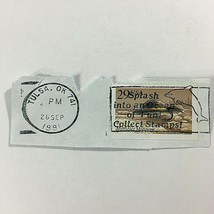 Vintage Sept. 26, 1991 USED Stamp Muddler Minnow Tulsa Oklahoma  - $4.70