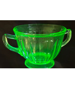 Federal Uranium Glass Open Sugar Colonial Fluted Footed - $21.00