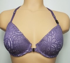 Victoria's Secret Dream Angels Bra Violet Wired Padded Lace Overlay 32DD - $112.97