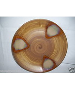 Sango Splash Platter Chop Plate # 4951 Brown swirls with glossy designs ... - $16.36