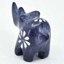 Hand Carved Kisii Soapstone Tiny Miniature Dark Blue Rhinoceros Rhino Figurine image 3