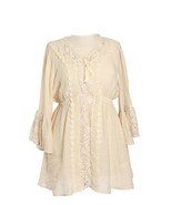 A&#39;REVE Women Plus Size Bell Sleeve Crochet Dress with Tassel Casual - $29.99