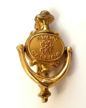 Vintage Collectible Lapel Pin - Avon Calling Gold Tone Metal Door Knocker Award - $7.80