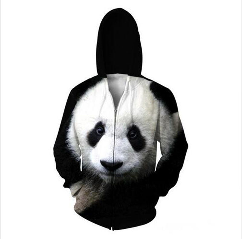 2021 Panda Zip-Up Hoodie The Giant Panda Animal 3D Sweatshirts Women Men Sport T - $52.39