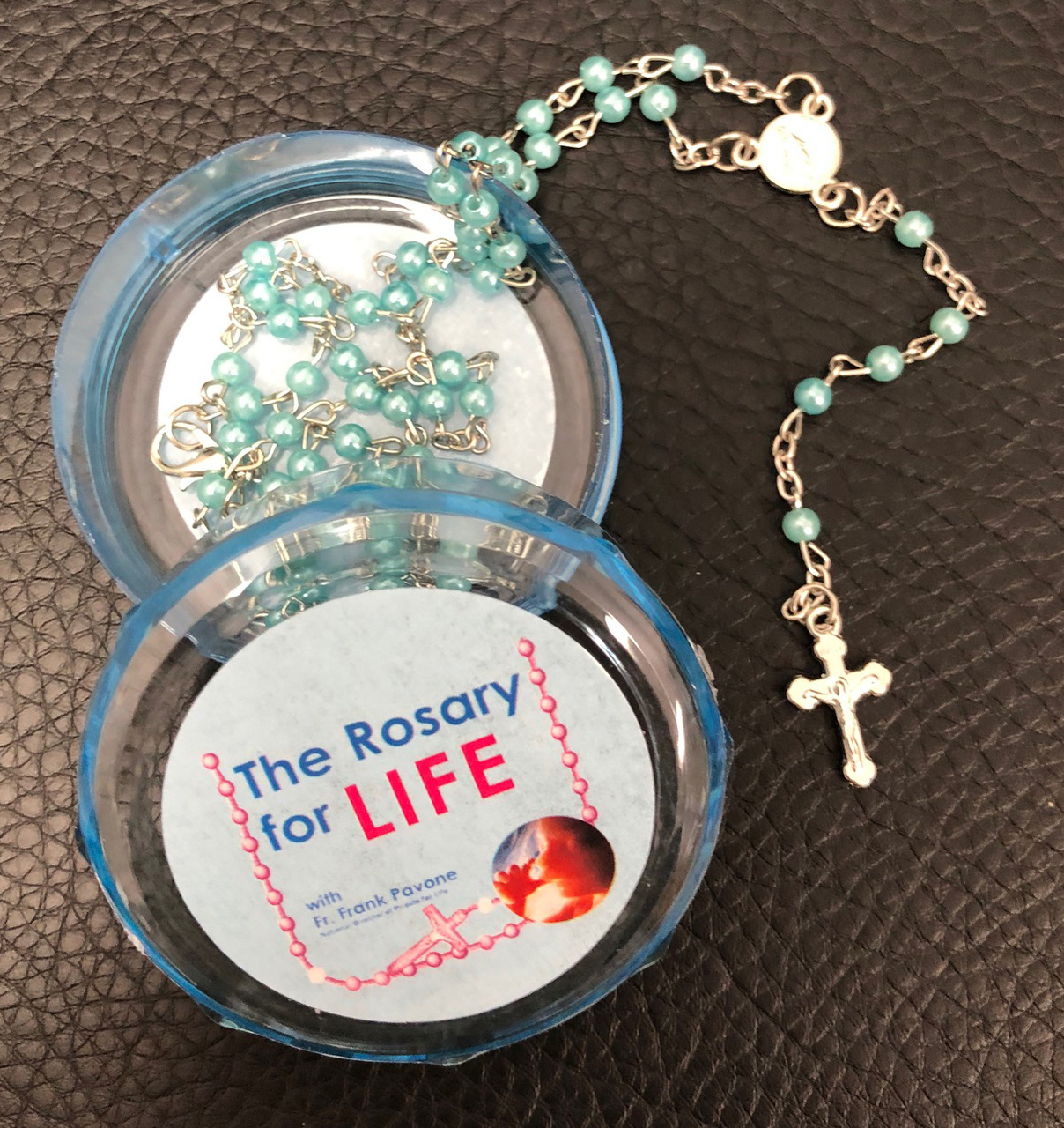 The rosary for life rosary beads blue
