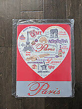16" PARIS Heart Shaped 3d cutout retro USA STEEL plate display ad Sign - $69.30