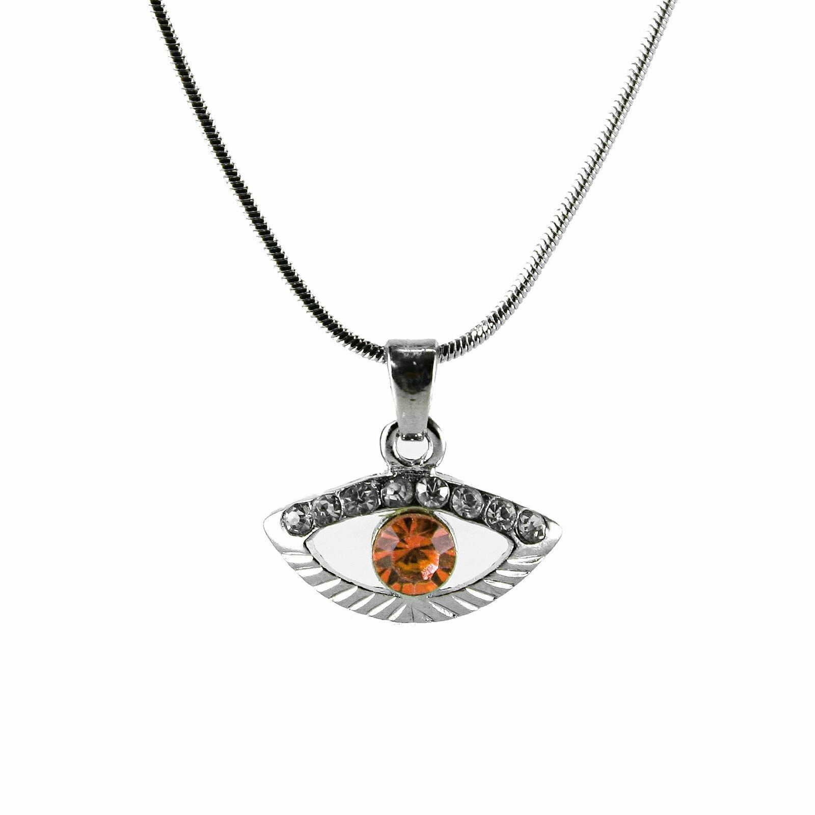 Orange Evil Eye Amulet Necklace good Charm success Protection Judaica Spiritual