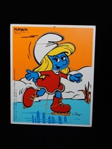 Playskool 1982 Smurfette Smurf Skating 10 Piece Wood Puzzle #325-3 - $9.25