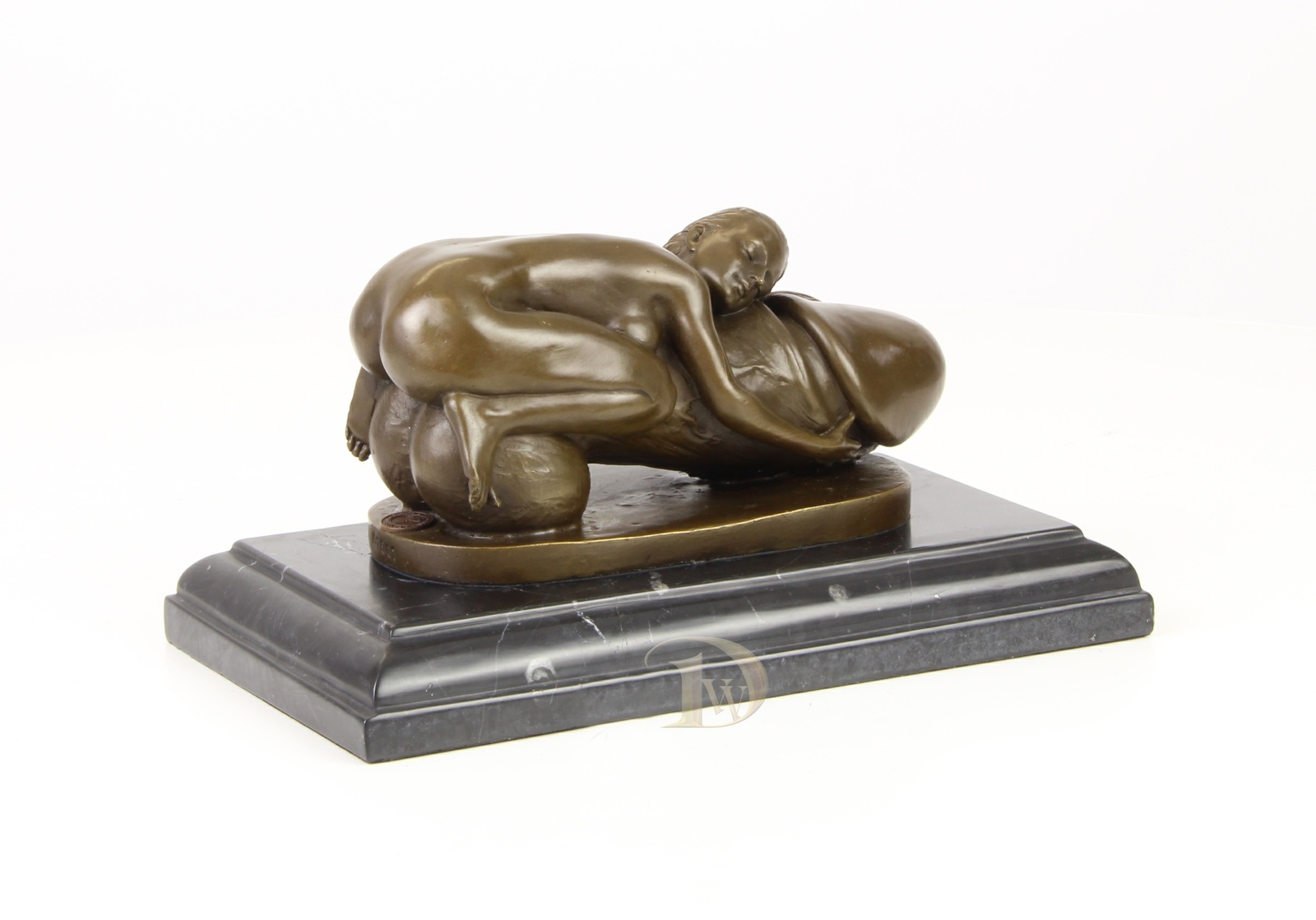 Antique Bronze Sculpture Woman Embracing A Phallus Erotic Bronze