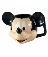 Disney Mickey Mouse Figural Head Mug 3D Face 16 OZ Ceramic Coffee Cup Black - $10.88