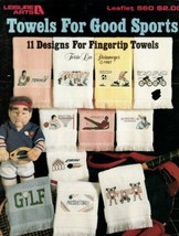 Towels for Good Sports 11 Designs for Fingertip Towels Leisure Arts 560 Vtg 1987 - $4.49