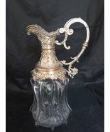 Antique Claret Jug Decanter Silver Plate Cut Glass Wine Bacchus Server P... - $895.00