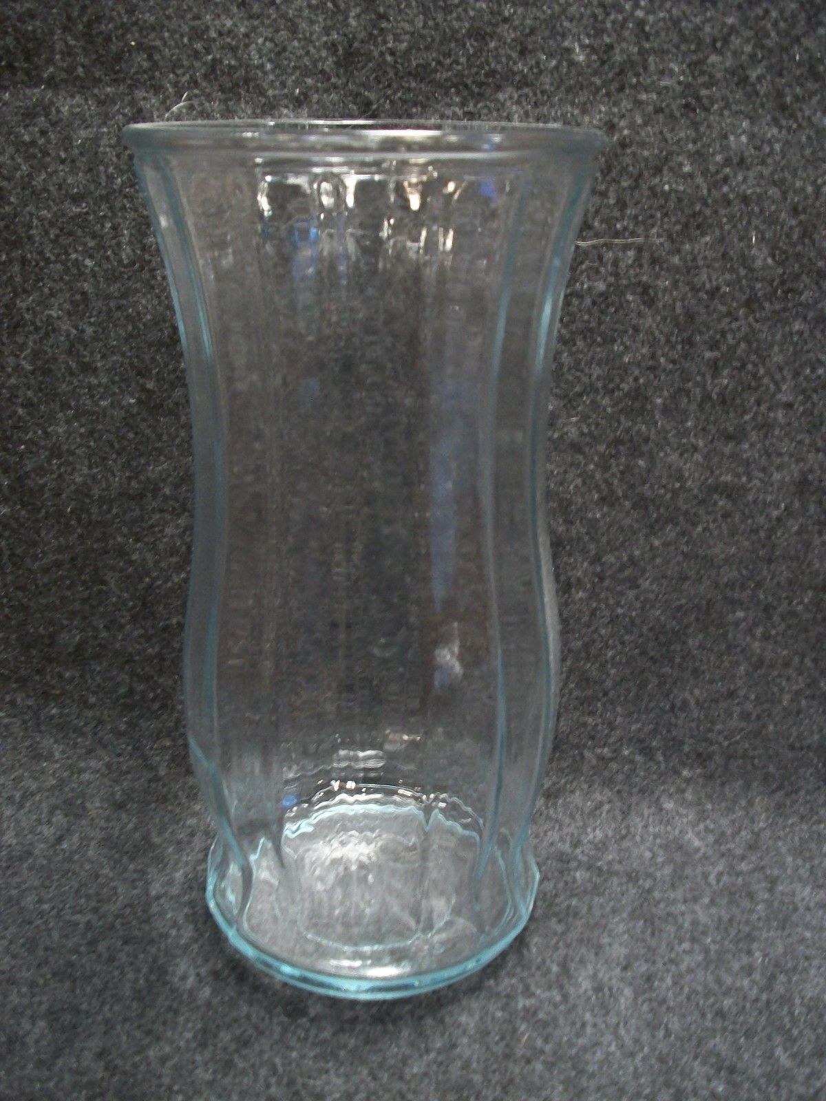 clear ribbed vase