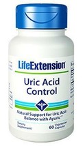 2 BOTTLES Life Extension Uric Acid Control 3 month supply gout kidney 60 veg cap image 2