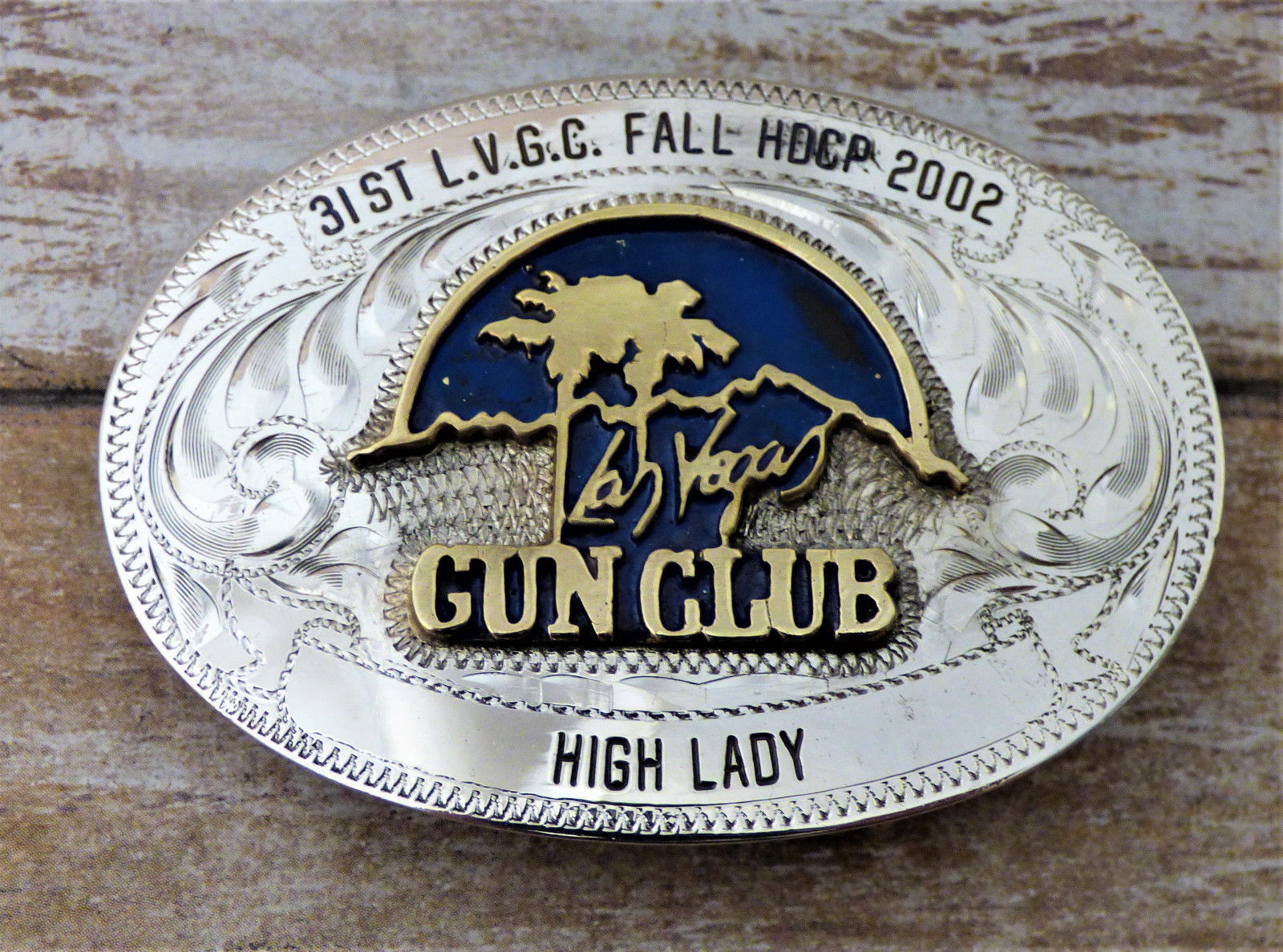 Trap & Skeet Shooting Las Vegas Gun Club Sterling Face 2002 Trophy Belt