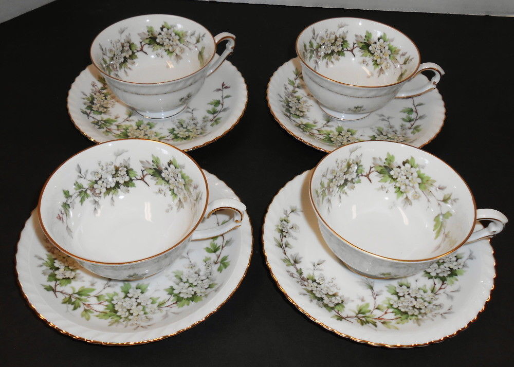 Franconia Bavaria HAWTHORN Cups and Saucers Lot of 4