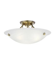 Livex Lighting 4273-01 Oasis 3-Light Ceiling Mount, Antique Brass NEW - $109.99
