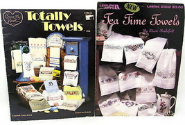Tea Time and Totally Towels Counted Cross Stitch 2 Instructions Booklets Crafts - $12.86