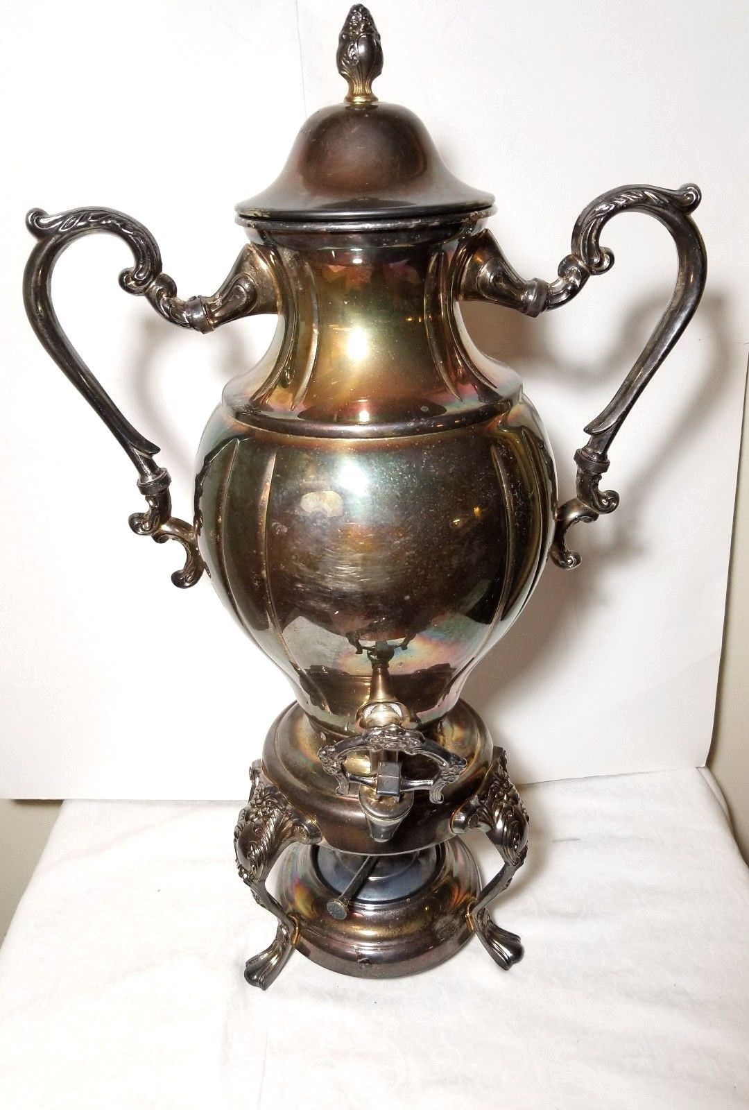 SAMOVAR VINTAGE SILVER PLATED COFFEE TEA WARMER BURNER ROGERS Tea