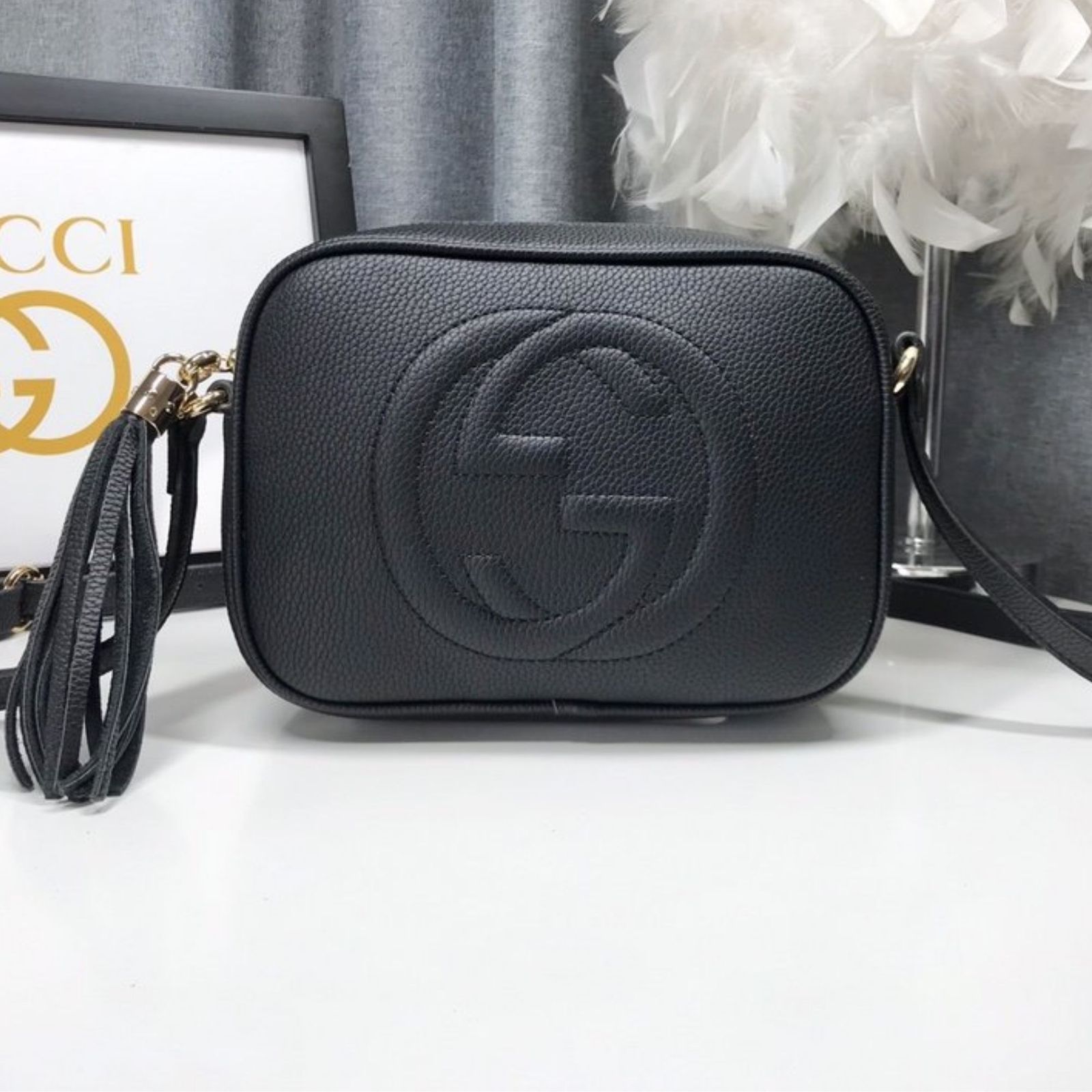small leather disco bag