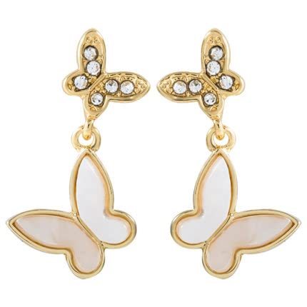 Primary image for Butterfly Gold color Drop Earrings