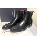 Handmade Men&#39;s Black Leather Brogues Style Chelsea Boots - $179.99