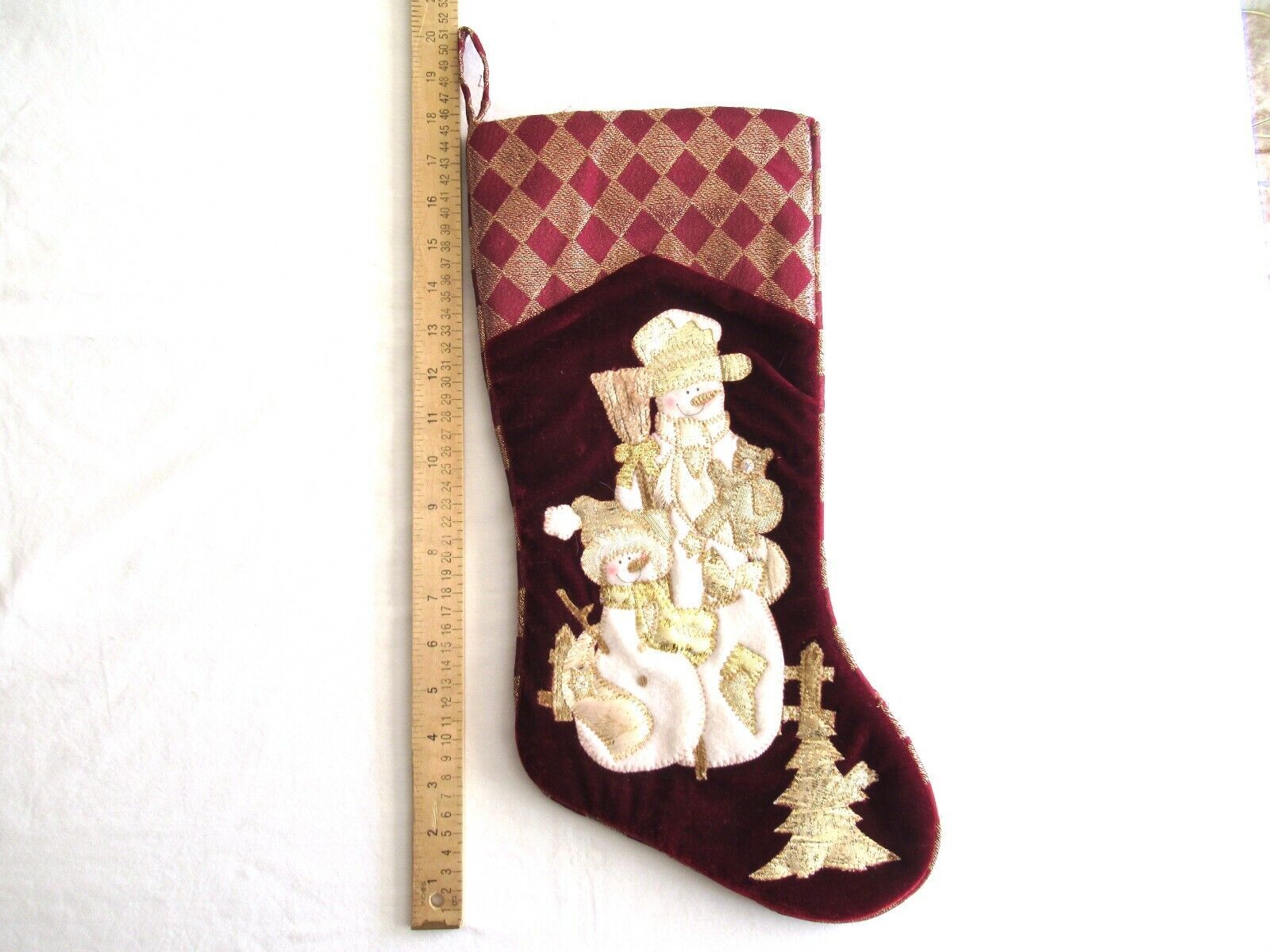Christmas Stocking Gold Silver Snowman Penguin Prima Creations Puffy Accents - $14.99