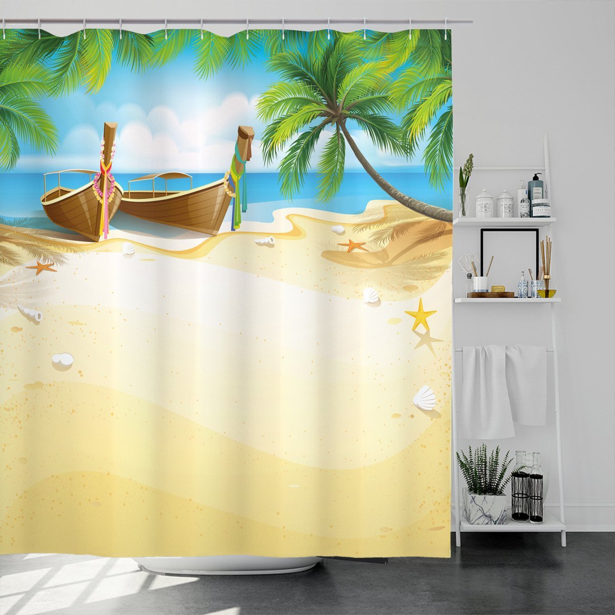 Paradise Island Tropical Shower Curtain - Shower Curtains