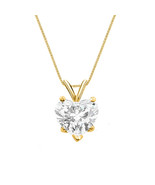 0.40 Carat Heart Cut Diamond Women&#39;s Heart Pendant 14k Yellow Gold Finis... - $90.99