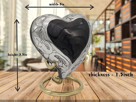 5MOONSUN5&#39;s Handcrafted Heart Urn Keepsake Cremation for Human pet Silver - $51.63