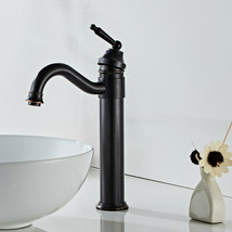 Black Oil Rubbed BronzeTall Countertop Vessel Sink Bathroom Faucet Singl... - $51.91
