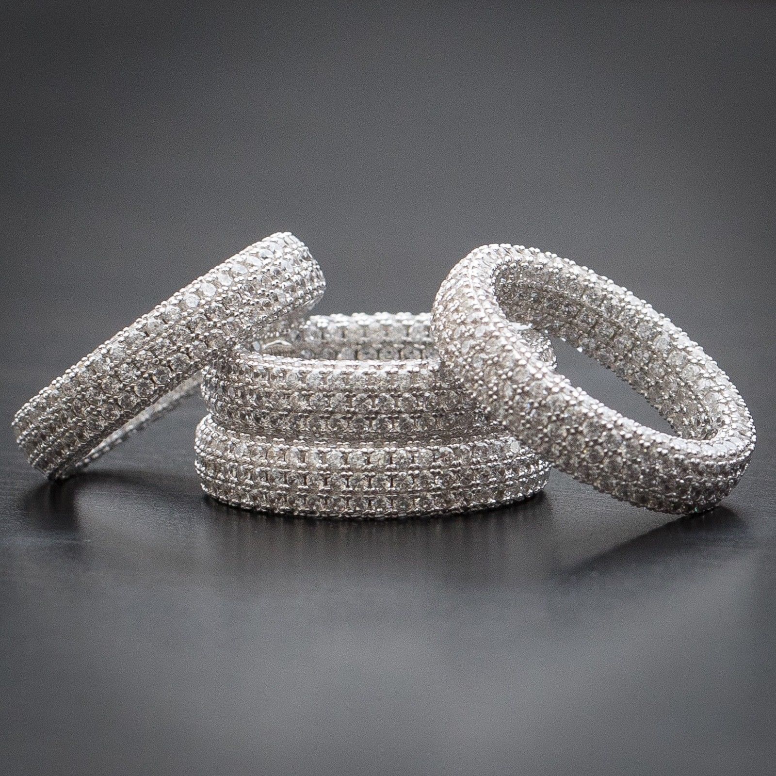 Men's Fully Bust Down Iced Out White Gold Pinky Ring With Diamonds Rings