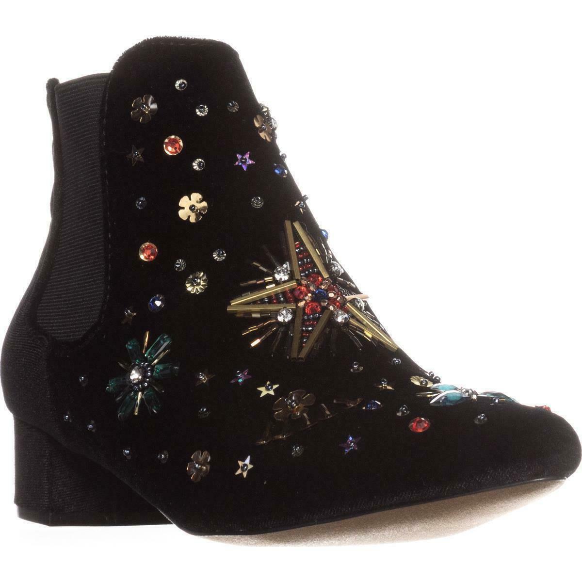 betsey johnson rhinestone boots black