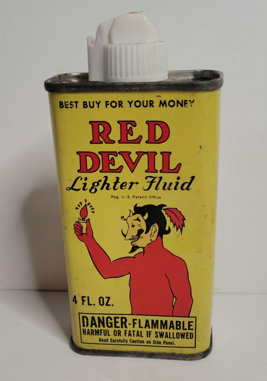 Red Devil Lighter Fluid Empty Container Holds 4 Fluid Ounces Other