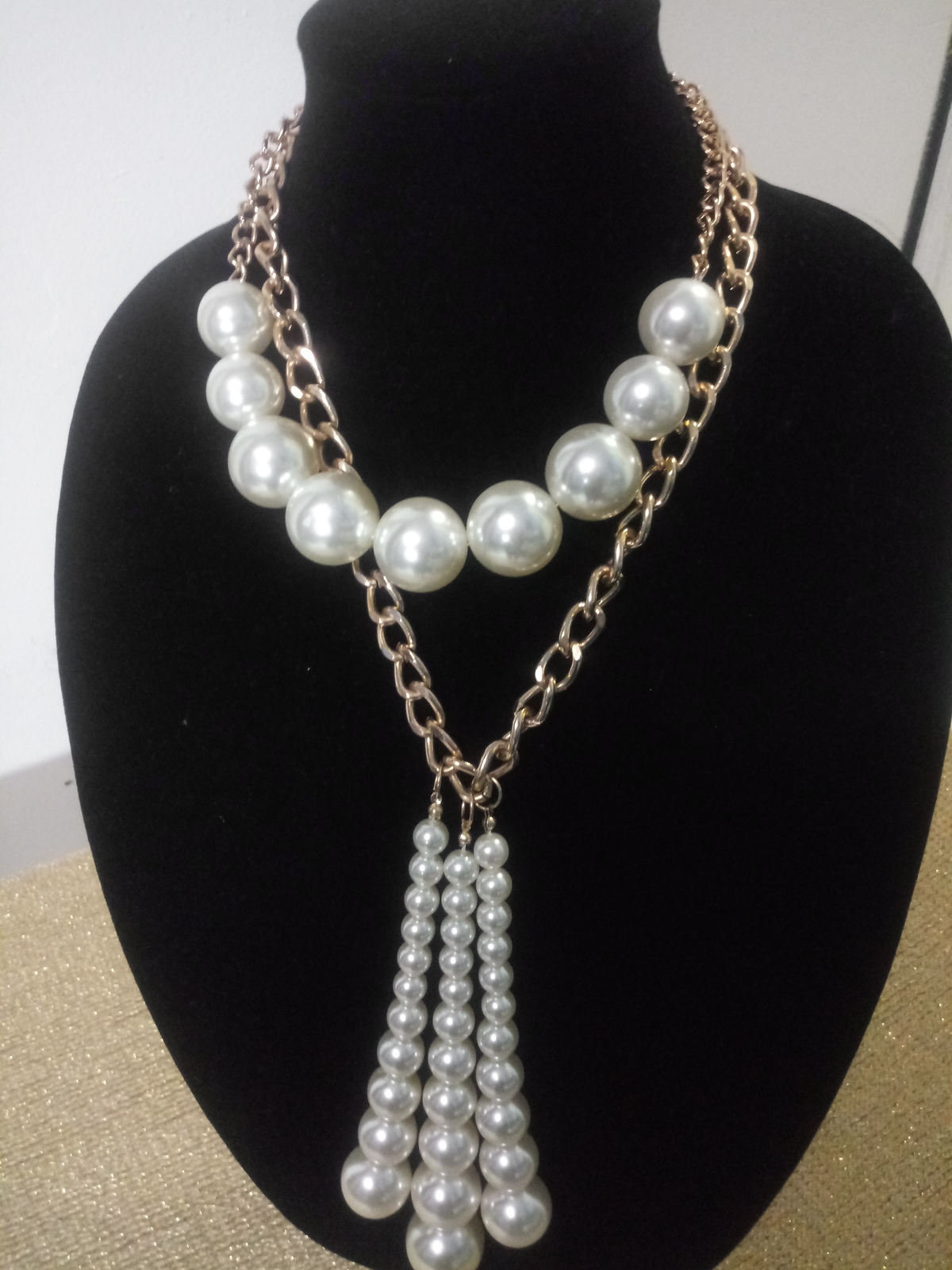 simple gold pearl necklace - Necklaces & Pendants