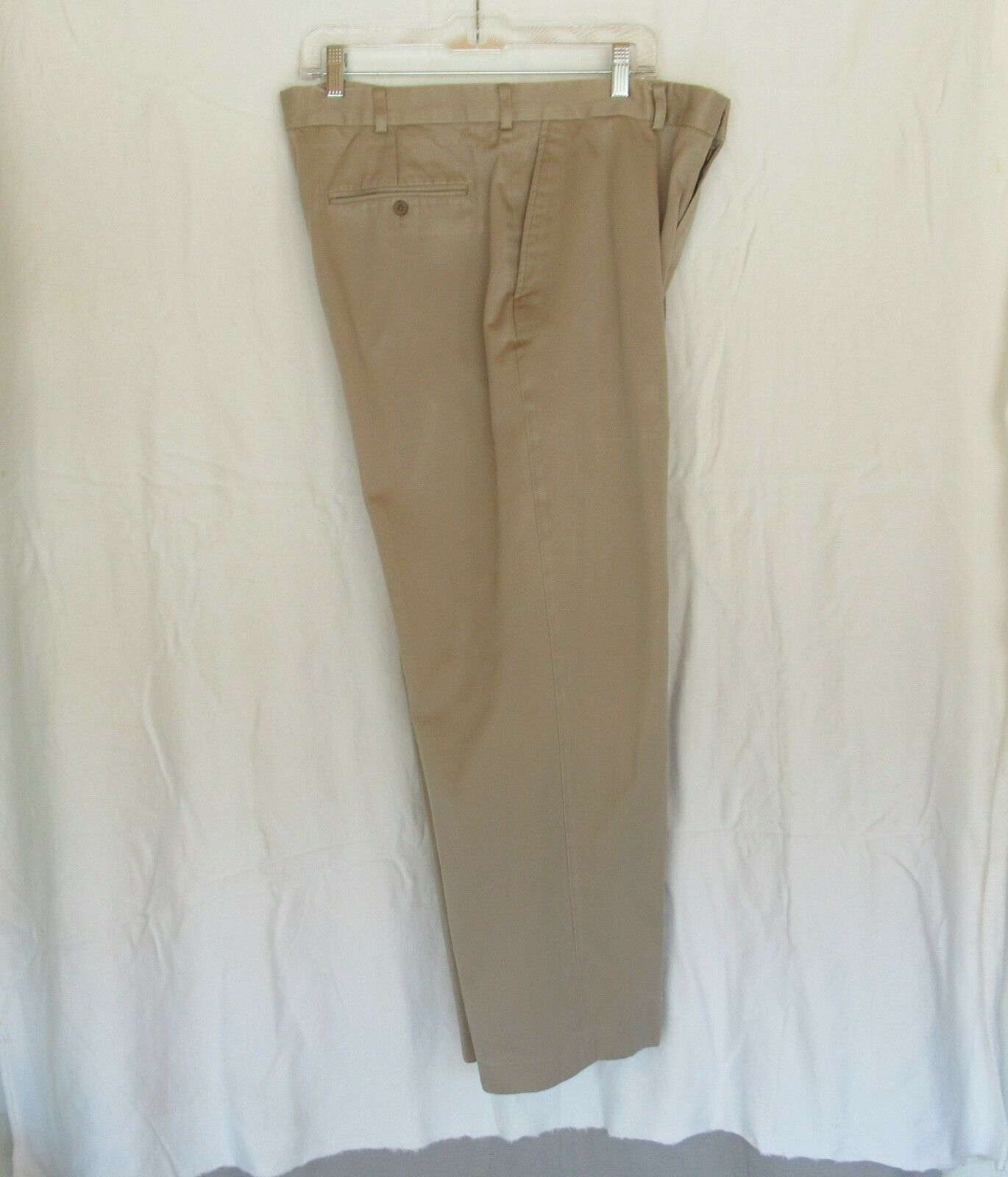 Lands' End men's pants 36x281/2 beige khaki flat front straight leg