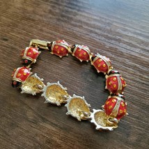 Vintage Bracelet with Ladybugs, Ladybug Jewelry, Fun Kitsch Jewelry Gift image 4